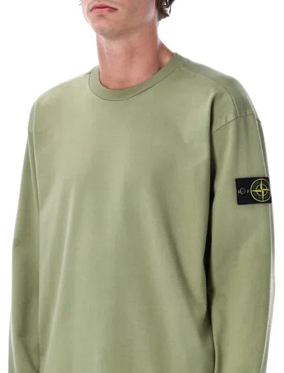 Stone Island Heavy Cotton Crewneck Sweatshirt In Animal Print