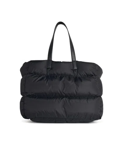 Moncler Tote Bag With Padded Design And Handles In Black