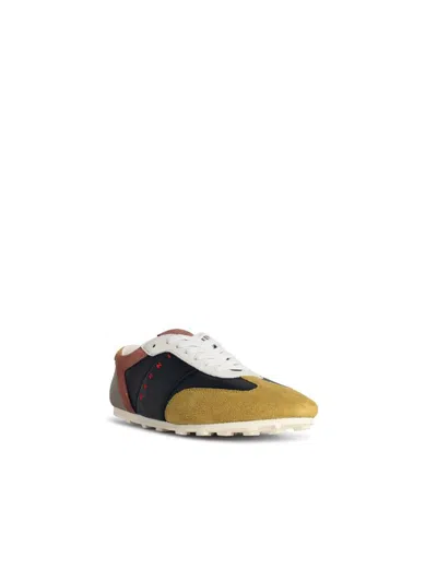 Marni Black Leather And Suede Sneakers In Multi
