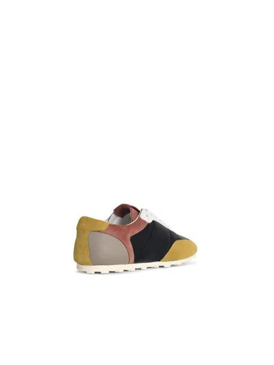 Marni Black Leather And Suede Sneakers In Multi