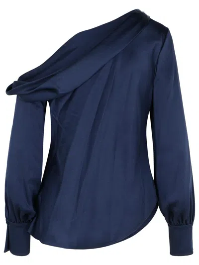 Simkhai Alice Navy Acetate Blend Blouse In Blue