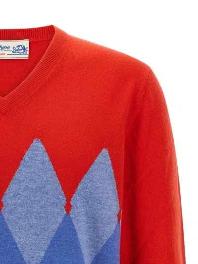 Ballantyne Argyle Pattern Sweater Sweaters And Cardigans Red In Animal Print
