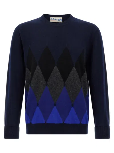 Ballantyne Argyle Pattern Sweater Sweaters And Cardigans Blue In Gray
