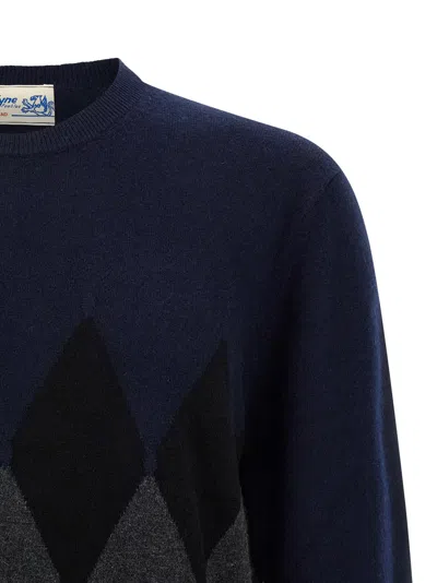 Ballantyne Argyle Pattern Sweater Sweaters And Cardigans Blue In Gray