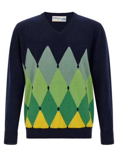 Ballantyne Argyle Pattern Sweater Sweaters And Cardigans Blue