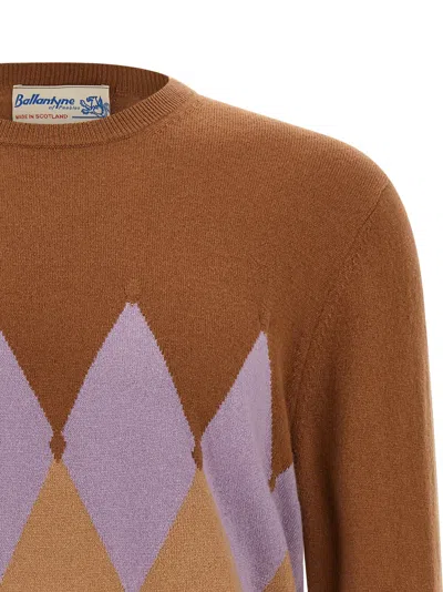 Ballantyne Argyle Sweater Sweaters And Cardigans Brown In Gold