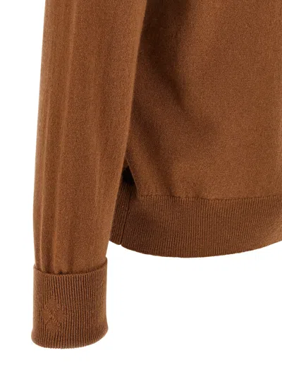 Ballantyne Brown Argyle Turtleneck Sweater In Brown