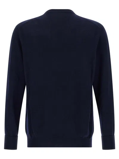 Ballantyne Plain V-neck Sweater In Blue