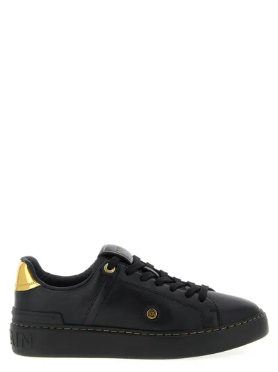 Balmain Sneakers 'court' Gold-tone Detail In Black