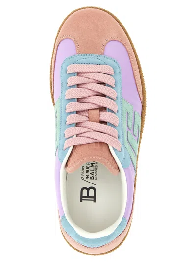 Balmain Swan Suede Rubber Sole Sneakers In Multi