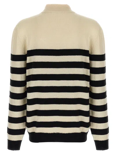 Balmain Striped Sweater With Ribbed Cuffs And Hem In Multi