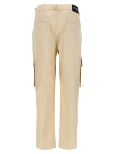 Balmain Cargo Cotton Pants Pockets In Neutral