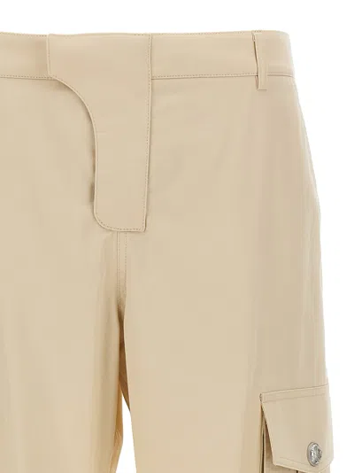 Balmain Cargo Cotton Pants Pockets In Neutral