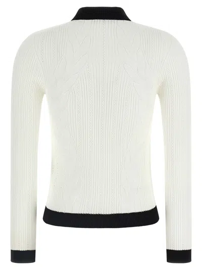 Balmain Two-tone Cardigan Sweaters And Cardigans White/black In Multi