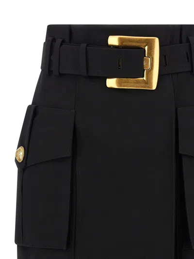 Balmain Structured Midi Wrap Skirt In Multi