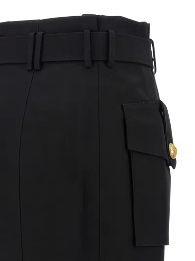Balmain Structured Midi Wrap Skirt In Multi