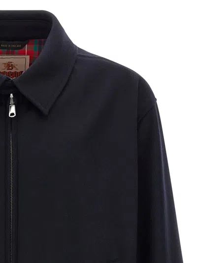 Baracuta Melton G18 Sweater Jacket With Buttoned Cuffs In Blue