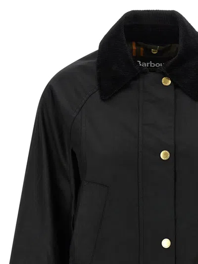 Barbour Waxed Cotton Casual Jacket With Corduroy Collar In Multi