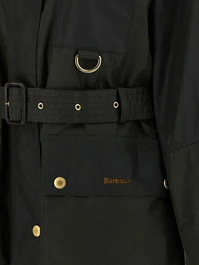 Barbour Belted Tartan-cuff Coat In Multi