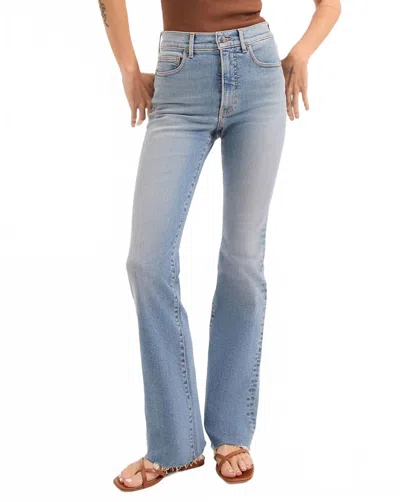 Veronica Beard Cameron Raw Hem Bootcut Jean In Riviera Breeze In Blue