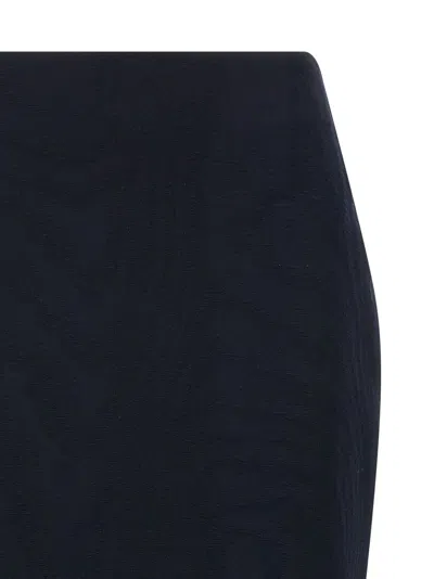 Blazé Milano Blaze Milano Maine Sussex Longuette Wool Midi Skirt In Blue