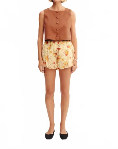 Posse Aurelia Mid Rise Short In Citrus Floral In Animal Print
