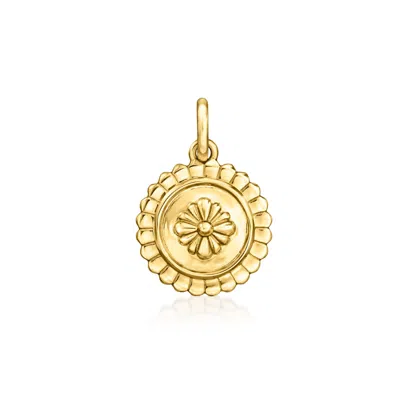 Rs Pure By Ross-simons 14kt Yellow Gold Floral Circle Charm In Gold