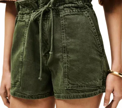 Ba&sh Fabo Drawstring Short In Khaki In Green