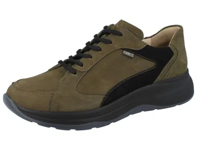 Finn Comfort Men's Piccadilly Lace-up Shoes In Olive/schwaz Nubuk In Green