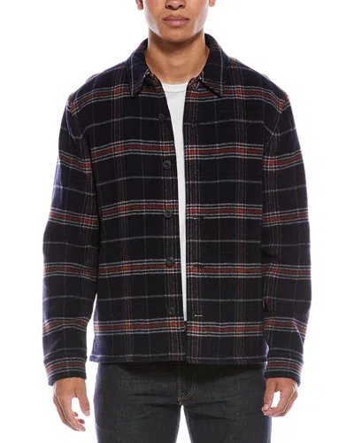 Vince Plaid Wool-blend Shirt Jacket In Multi