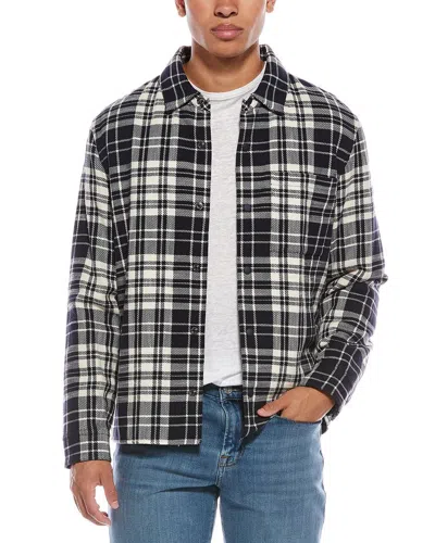 Vince Plaid Shirt Jacket In Black