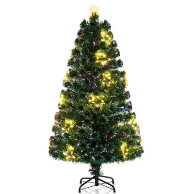 Hivvago 5ft Pre-lit Christmas Tree W/ Star & Lights - Lush Green Xmas Tree In Multi