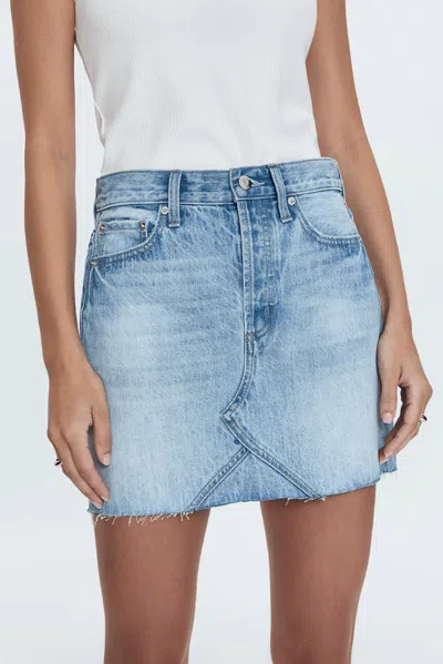 Pistola Kat High Rise Vintage Skirt In Academia Light Wash In Blue