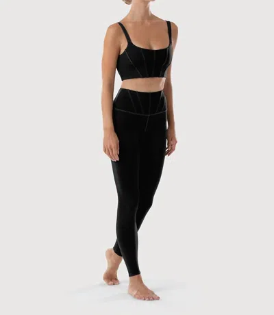 Bloch Paneled Waist Leggings In Black In Black