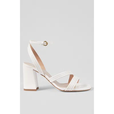 Lk Bennett Womens Cre-pearl Edita Block-heel Faux-leather Sandals In White