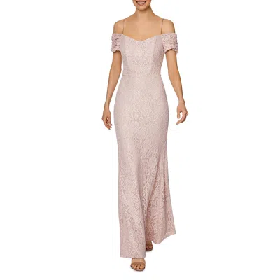 Laundry By Shelli Segal Womens Lace Off-the-shoulder Evening Dress In Neutral