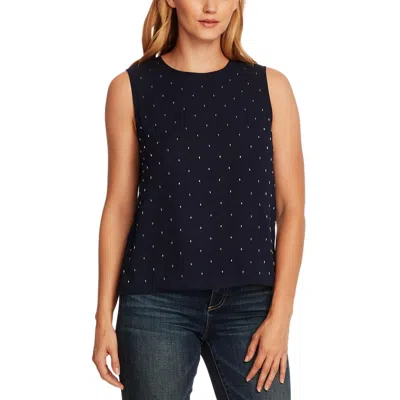 Vince Camuto Womens Embellished Sleeveless Top In Blue