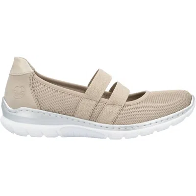Rieker Women's Slip-on Flat Shoes In Lehm/ginger/muschel In Multi
