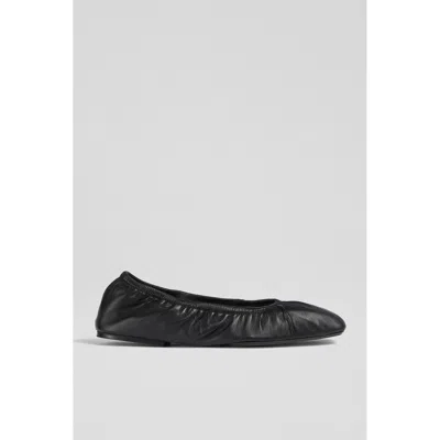 Lk Bennett Womens Bla-black Tayla Folded Leather Ballet Flats In Black