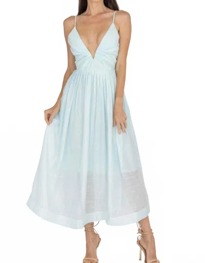 Akalia Adeli V Neck Midi Dress In Brown