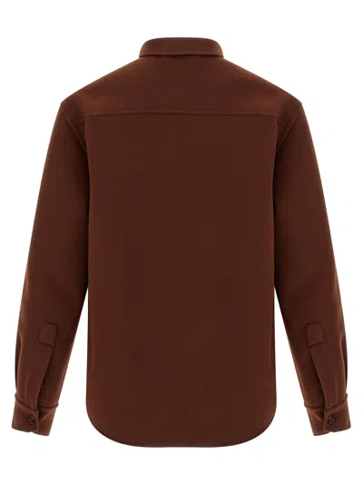 Brioni Men's Wool-cashmere Overshirt In Brown