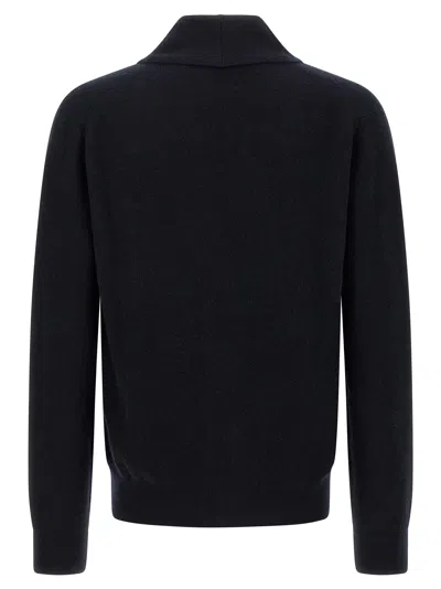 Brioni Cashmere Cardigan Sweaters And Cardigans Blue In Black