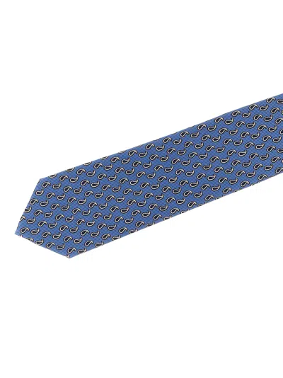Brioni Light Blue Jacquard Paisley Pattern Tie In Blue