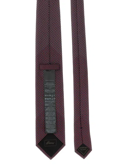 Brioni Jacquard Tie Ties And Papillon Multicolor In Brown