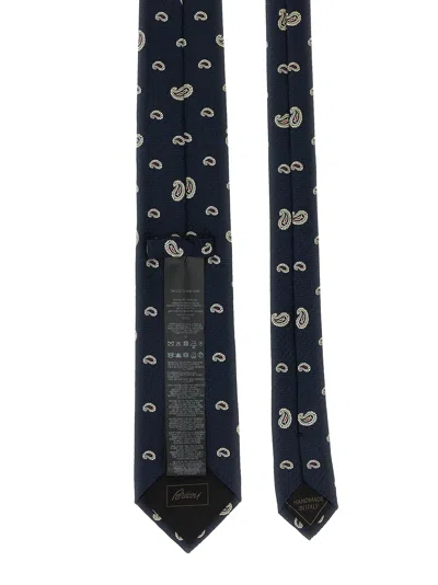 Brioni Jacquard Tie Ties And Papillon Blue In Blue