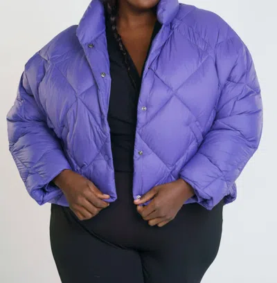 Psophia Puffer Funnel Neck Jacket - Plus In Blue Bonnet In Purple