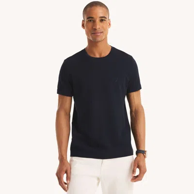 Nautica Mens Waffle Knit Crewneck T-shirt In Blue