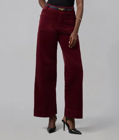 Lola Denim Colette-sr High Rise Corduroy Wide Leg Jeans In Red