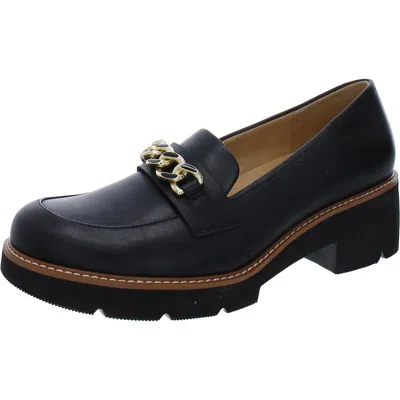 Naturalizer Dylan Womens Leather Slip On Loafer Heels In Animal Print
