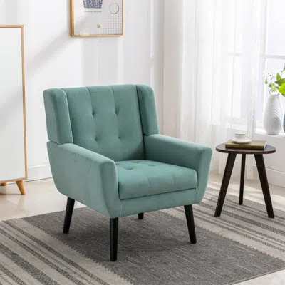 Streamdale Furniture Streamdale Modern Soft Velvet Material Ergonomics Accent Chair Living Room In Blue